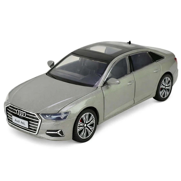 Металлическая машинка Автопром Audi A6L 1:24 — инерционная модель со светом и звуком, открывающиеся двери, капот и багажник, серый - Фото 1 Металлическая машинка Автопром Audi A6L 1:24 — инерционная модель со светом и звуком, открывающиеся двери, капот и багажник, серый - изображение 1