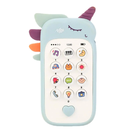 Дитяча розвиваюча іграшка- телефон "Єдиноріжка" WToys 90313 UA Блакитний, українська озвучка - изображение 6
