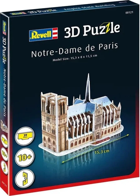 Пазл 3D Revell Notre-Dame de Paris 39 деталей (4009803001210) - зображення 3