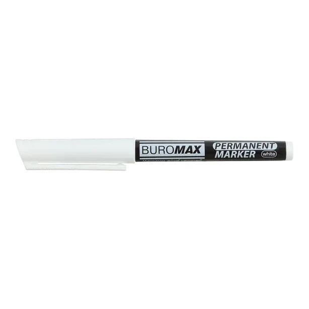 Маркер водостійкий Buromax білий 1-2 мм круглий (BM.8708-12) - Фото 3 Маркер водостійкий Buromax білий 1-2 мм круглий (BM.8708-12) - зображення 3