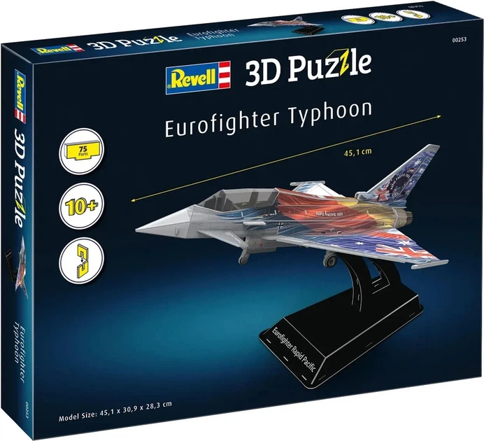 Пазл 3D Revell Eurofighter Typhoon 75 деталей (4009803002538) - зображення 3