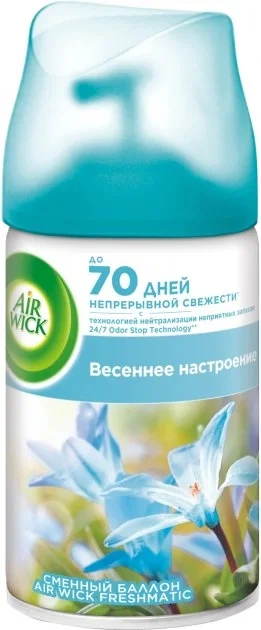Змінний балон для освіжувача повітря Air Wick Весняний настрій 250 мл (6519/7043) - Фото 1 Змінний балон для освіжувача повітря Air Wick Весняний настрій 250 мл (6519/7043) - зображення 1
