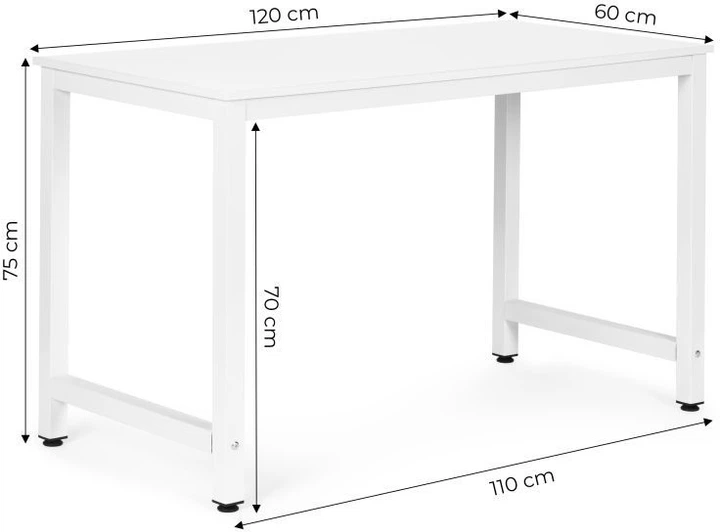 Biurko komputerowe ModernHome by Multistore szkolne 120 x 60 cm TH-RD-5 Białe (5905817011209) - obraz 6