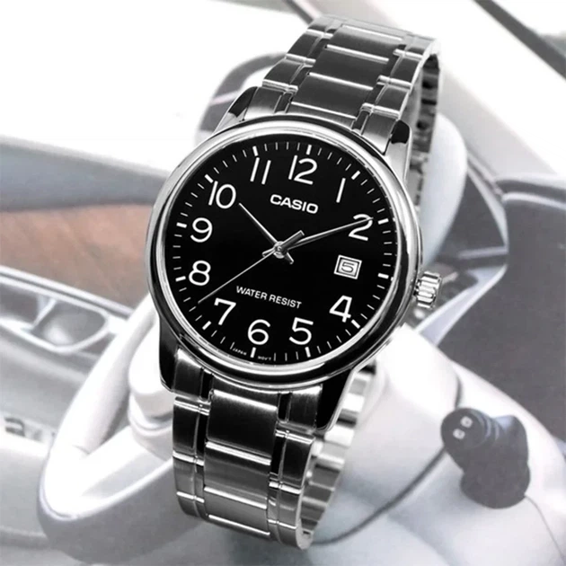 Мужские часы Casio MTP-V002D-1B черные 30 м - изображение 3