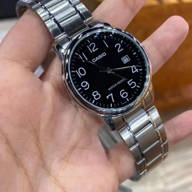 Мужские часы Casio MTP-V002D-1B черные 30 м - изображение 5