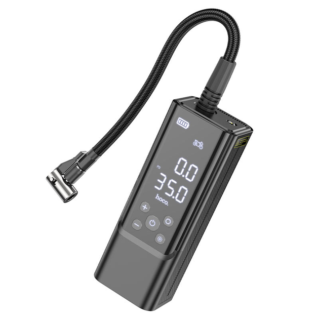 Автомобильный насос HOCO ZP7 Maddy portable smart air pump (5000mAh) Black - изображение 2