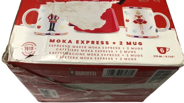 Zestaw Bialetti Nutcracker Moka Express Kawiarka na 6 filiżanek 300 ml + 2 kubki czerwona (8006363074384) (955555909916320) - Outlet - obraz 3