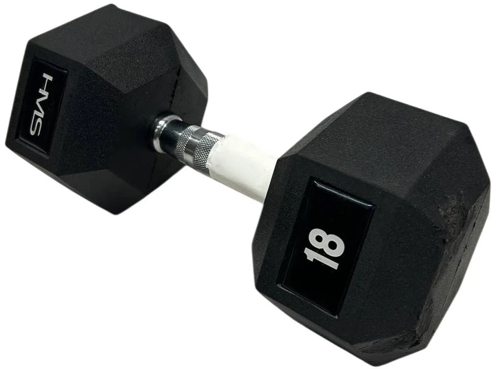 Гантель HMS Hex Pro 18 кг чорна (5907695518115) (955555913934178) - Уцінка - зображення 2