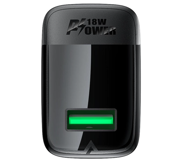 Зарядний блок живлення USB Acefast A90 18 W 2 А 9 V чорний - зображення 3