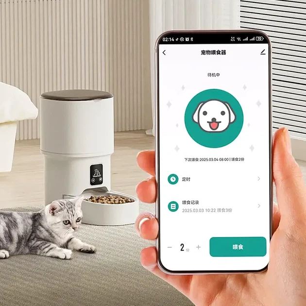 Автоматична годівниця для собак та кішок 4л Wi-Fi USB живлення пластик зелена автогодівниця для тварин - Фото 3 Автоматична годівниця для собак та кішок 4л Wi-Fi USB живлення пластик зелена автогодівниця для тварин - зображення 3
