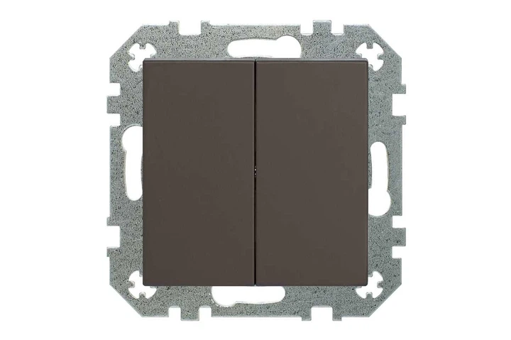 Перемикач Liregus 40138410 Retro 2 кнопки Коричневий (4770025967416) - зображення 2