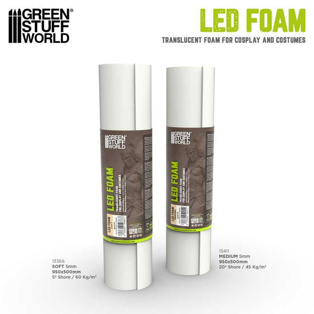 Матеріал для косплею GSW Foam Medium (500mm x 960mm) White - изображение 2
