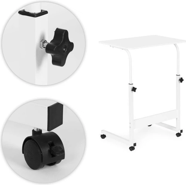 Mobilny stolik boczny ModernHome by Multistore regulowany 60 x 89 x 40 cm TH-LD-5 Biały (5905817011155) - obraz 7
