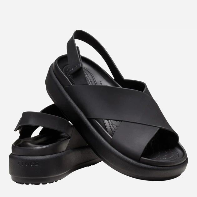 Sandały damskie na platformie Crocs Brooklyn Luxe Cross Strap 209407-060 36-37 (W6) Czarne - obraz 4