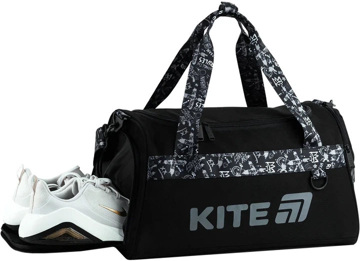 Сумка спортивна Kite Education No Rules 20х41х24 см Чорна (K26-2505-2) - зображення 5