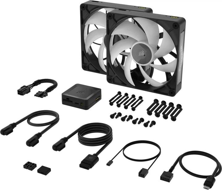 Zestaw wentylatorów Corsair iCUE LINK RX140 MAX RGB 140mm PWM Thick Fans Starter Kit Black (CO-9051036-WW) - obraz 3
