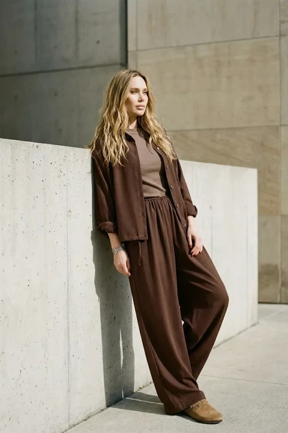 Штаны шаровары Oversize. Шоколад - Фото 7 Штаны шаровары Oversize. Шоколад - изображение 7
