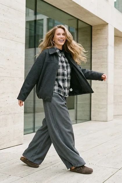 Штаны шаровары Oversize. Cерый - Фото 4 Штаны шаровары Oversize. Cерый - изображение 4