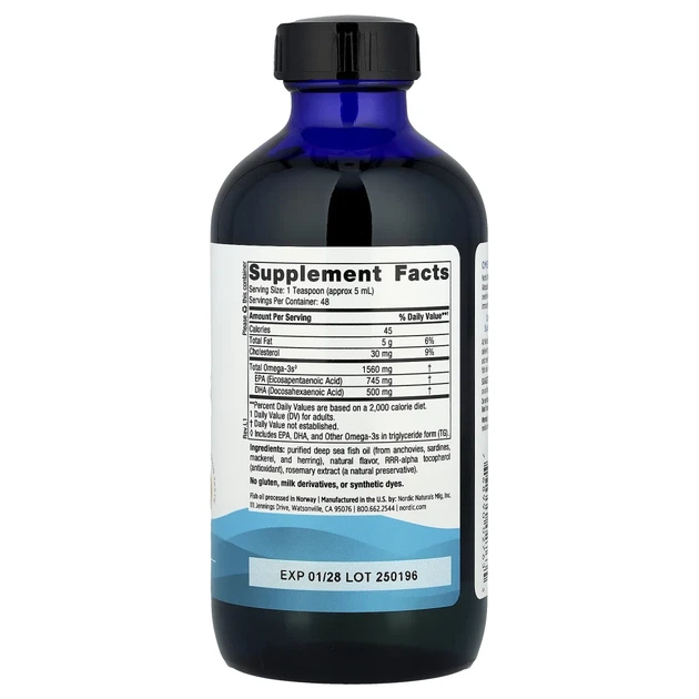 Nordic Naturals, омега-3 зі смаком лимона, 1560 мг, 237 мл (NOR-02763) - зображення 2