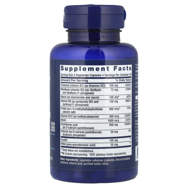 В-комплекс вітамінів Life Extension (BioActive B-Complex) 60 капсул (LEX-19456) - изображение 2