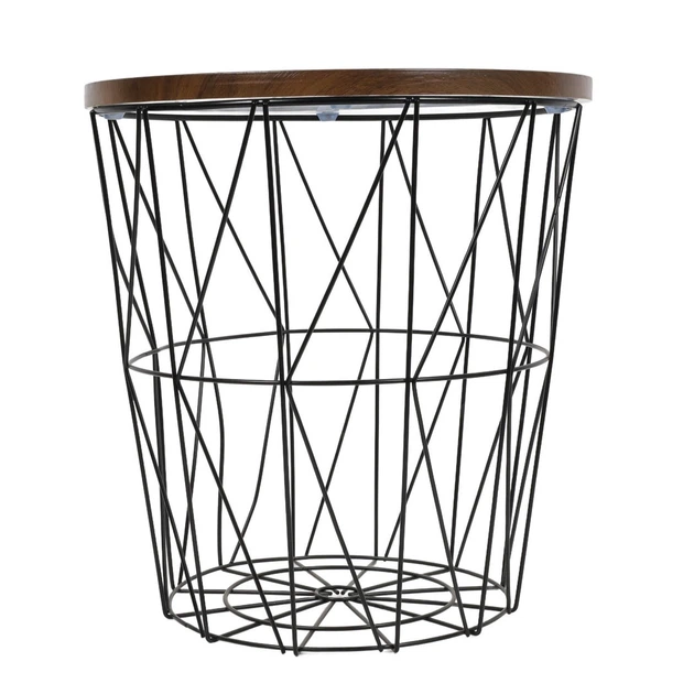 Stolik kawowy Home Styling Collection 94699 z koszem 38 x 40 cm Czarny (8721037391801) - obraz 3