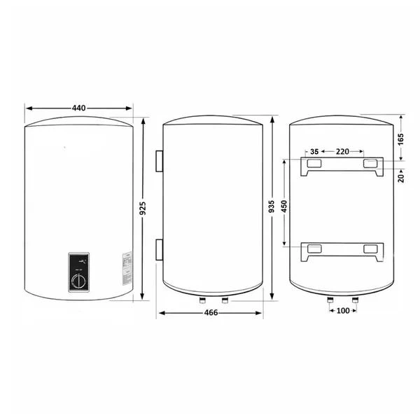 Бойлер Thermo Alliance вертикальный сухой ТЭН 100 л Grey (D100V20J3(D)KG) серый - изображение 3