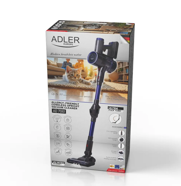 Пилосос бездротовий Adler AD 7061 HEPA 13, 23 000 Па, 30 хв - зображення 10