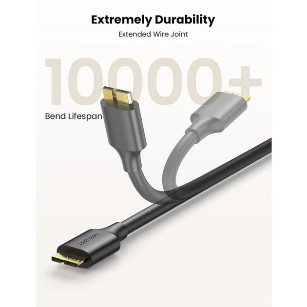 Дата кабель USB 3.0 до Micro B 1.0m US130 black Ugreen (10841) (324785) - зображення 3
