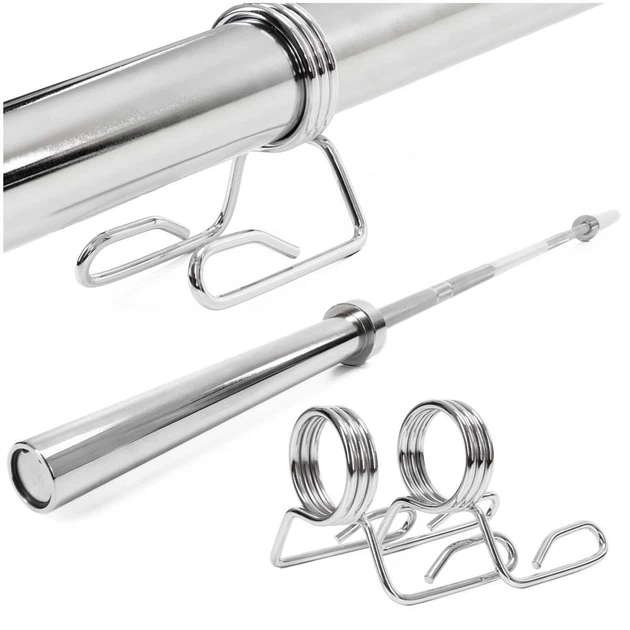 Гриф Actiget Прямий Олімпійський Сталевий 220 см Штанга та затискачі 50 мм ACT0008 (5908455308113) - зображення 2