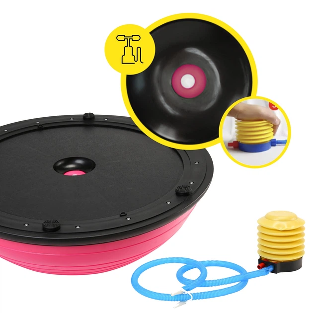 Балансировочная платформа (полусфера) Cornix Bosu Ball 58 см с эспандерами XR-0456 Pink - изображение 4