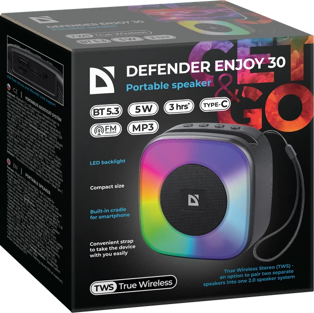 Портативная колонка Defender Enjoy 30 5Вт Bluetooth Black (4745090826821) - Фото 9 Портативная колонка Defender Enjoy 30 5Вт Bluetooth Black (4745090826821) - изображение 9