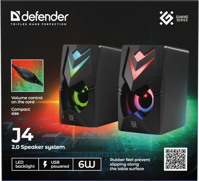 Акустическая система Defender J4 6W LED USB Black (4745090828689) - Фото 11 Акустическая система Defender J4 6W LED USB Black (4745090828689) - изображение 11