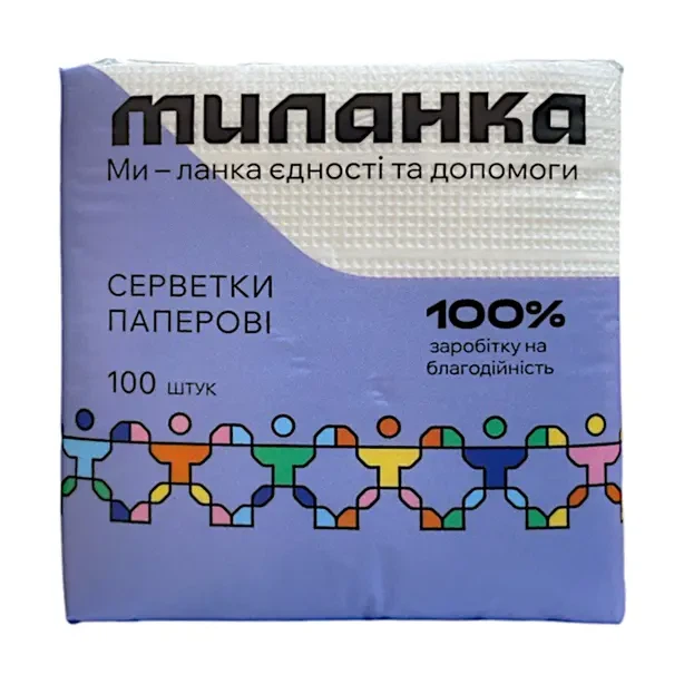 Серветки столові Миланка 1-х шарові 100 шт/уп (270051) - зображення 2