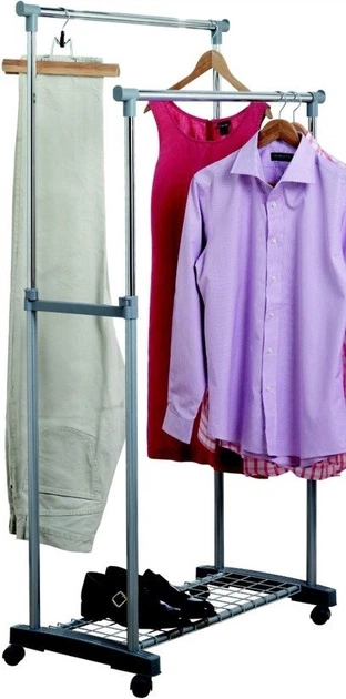 Stojak na ubrania Zeller 2 poziomowy Srebrny (4003368171517) - obraz 5