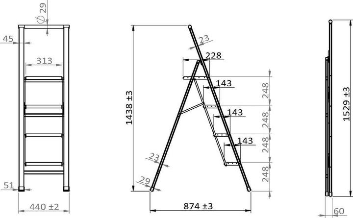 Драбина Wenko алюмінієва 4-ступенева Сіра (4008838601006) - зображення 7