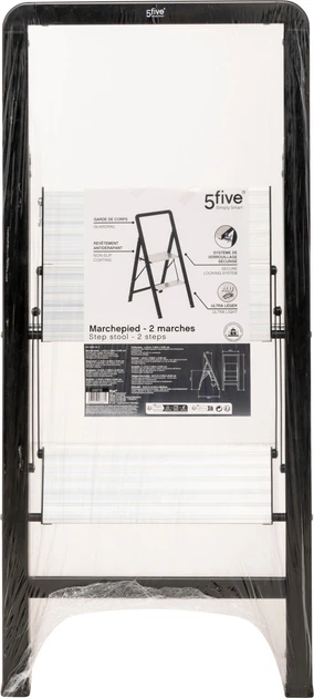 Drabina 5five Simply Smart Easy aluminiowa 2-stopniowa Czarna (4008838217368) - obraz 5