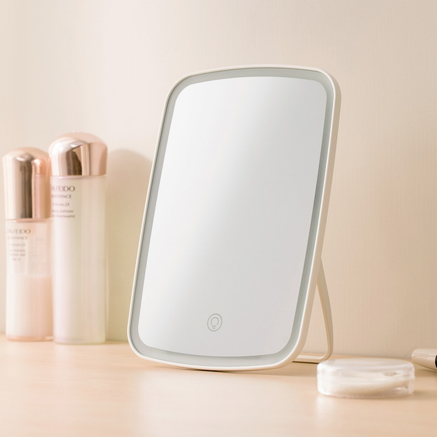 Дзеркало для макіяжу Xiaomi Jordan&Judy NV026 гримерне настільне з LED підсвіткою Type-C Біле - Фото 7 Дзеркало для макіяжу Xiaomi Jordan&Judy NV026 гримерне настільне з LED підсвіткою Type-C Біле - зображення 7