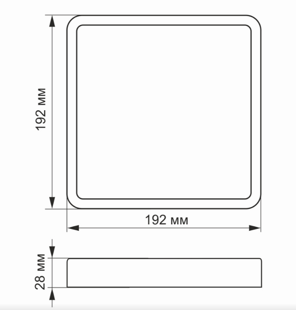 LED Світильник накладний квадратний 18W 5000К 220V VL-DLSS-185 Videx - изображение 3