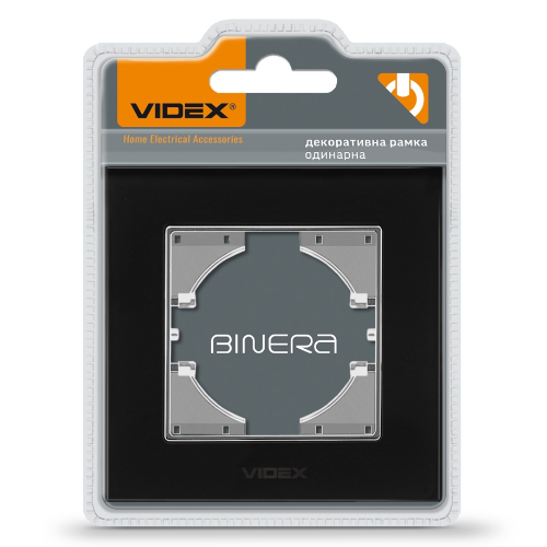 BINERA чорне скло Рамка горизонтальна 1-а Videx - изображение 2