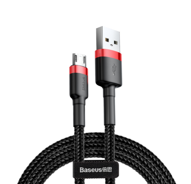 Кабель USB MicroUSB BASEUS CAMKLF-B91 Cafule 2,4A 1м червоний/чорний - Фото 1 Кабель USB MicroUSB BASEUS CAMKLF-B91 Cafule 2,4A 1м червоний/чорний - изображение 1