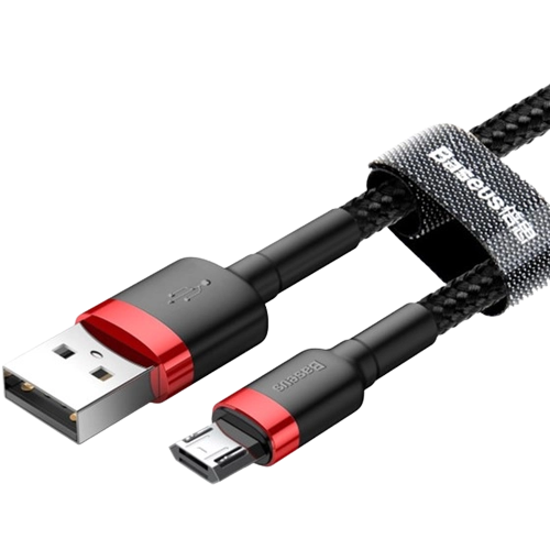 Кабель USB MicroUSB BASEUS CAMKLF-B91 Cafule 2,4A 1м червоний/чорний - Фото 3 Кабель USB MicroUSB BASEUS CAMKLF-B91 Cafule 2,4A 1м червоний/чорний - изображение 3