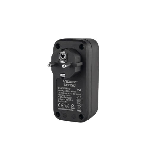 Мережевий адаптер 1 розетка/2USB-A/1Type-C із заземленням чорний VF-AD1G2U1C-B Oncord Videx - Фото 4 Мережевий адаптер 1 розетка/2USB-A/1Type-C із заземленням чорний VF-AD1G2U1C-B Oncord Videx - изображение 4