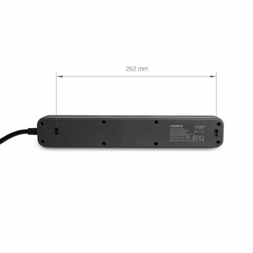 Мережевий подовжувач із заземленням 4 розетки/1USB-A/1Type-C 3м з кнопкою чорний VF-PD43G1QC1PD-B Oncord Videx - изображение 3