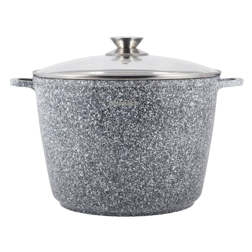 Каструля литий алюміній 10л 28*20см скляна кришка а/п Snow Marble 100504 Ofenbach - Фото 1 Каструля литий алюміній 10л 28*20см скляна кришка а/п Snow Marble 100504 Ofenbach - изображение 1