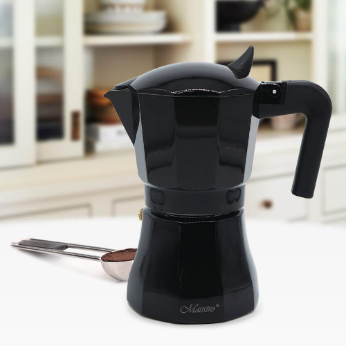 Кавоварка гейзерна 450мл (9 порцій) алюмінієва MR-1658-9 Espresso Moka Maestro - зображення 4