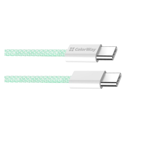Кабель USB PD Type-C/Type-C ColorWay CW-CBPDCC061-G 3,0A 60W 1м зелений - изображение 2