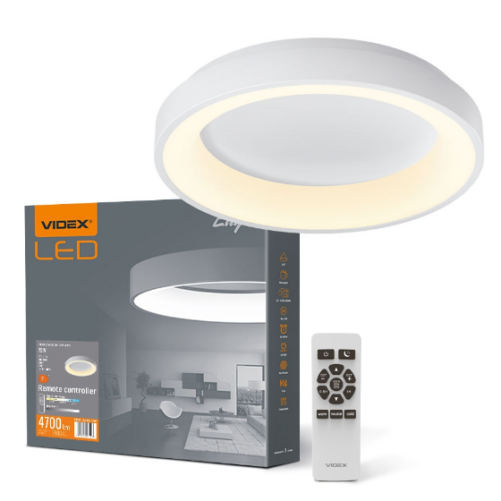 LED Світильник настінно-стельовий 72W 2700-6000К 220V кільцевий VLE-ERC-72W Videx - Фото 1 LED Світильник настінно-стельовий 72W 2700-6000К 220V кільцевий VLE-ERC-72W Videx - изображение 1