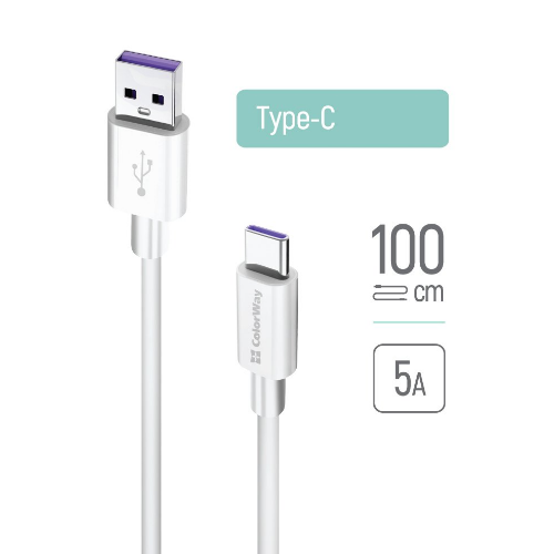 Кабель USB Type-C ColorWay CW-CBUC019-WH 5,0А 1м білий - изображение 2
