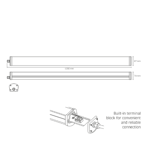 LED Світильник лінійний 48W 1,2м 4000К 220V IP65 Videx - изображение 2