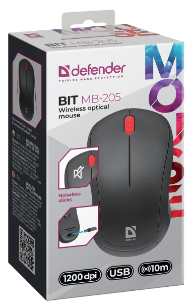 Міша Defender Bit MB-205 Wireless BLACK (52205) (6918402) - зображення 3